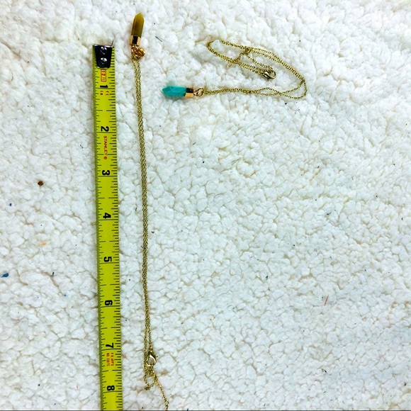 Quartz turquoise Crystal gem & Natural Yellow Fluorite stone pendant necklaces - Picture 4 of 5